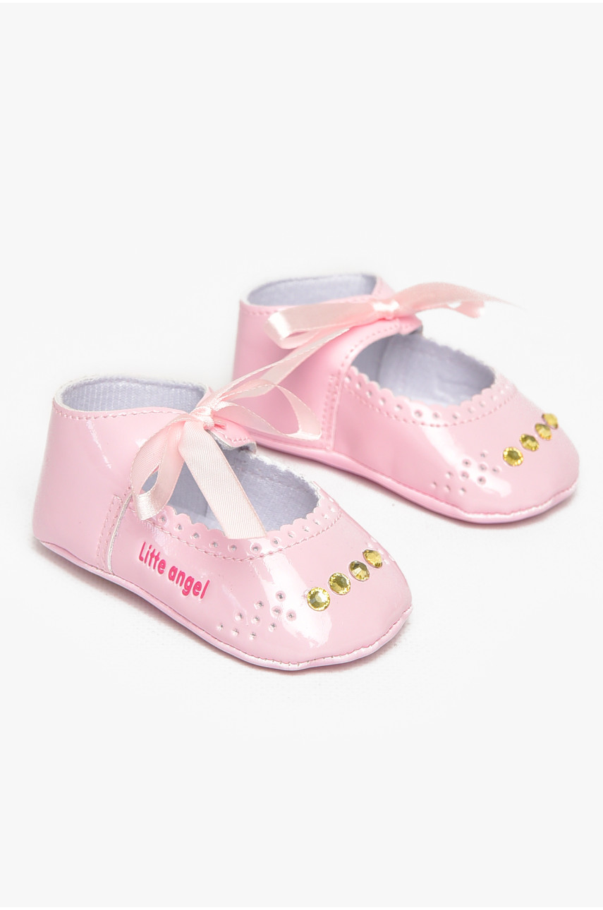 Пинетки детские для девочки розового цвета F-3 212513