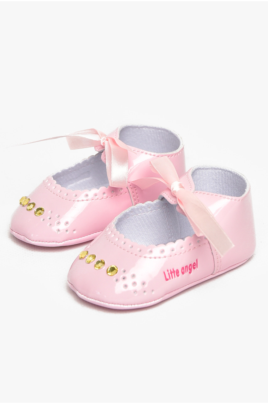 Пинетки детские для девочки розового цвета F-3 212513
