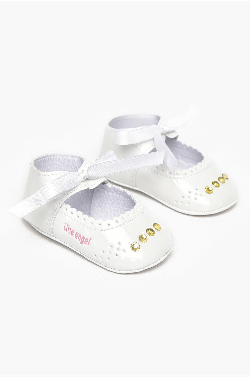 Пинетки детские для девочки белого цвета F-3 212514