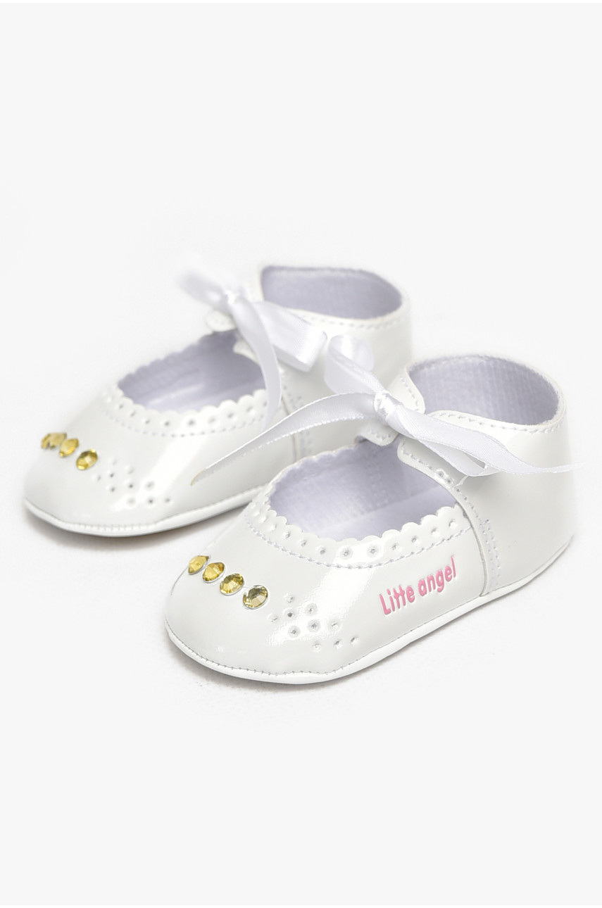 Пинетки детские для девочки белого цвета F-3 212514