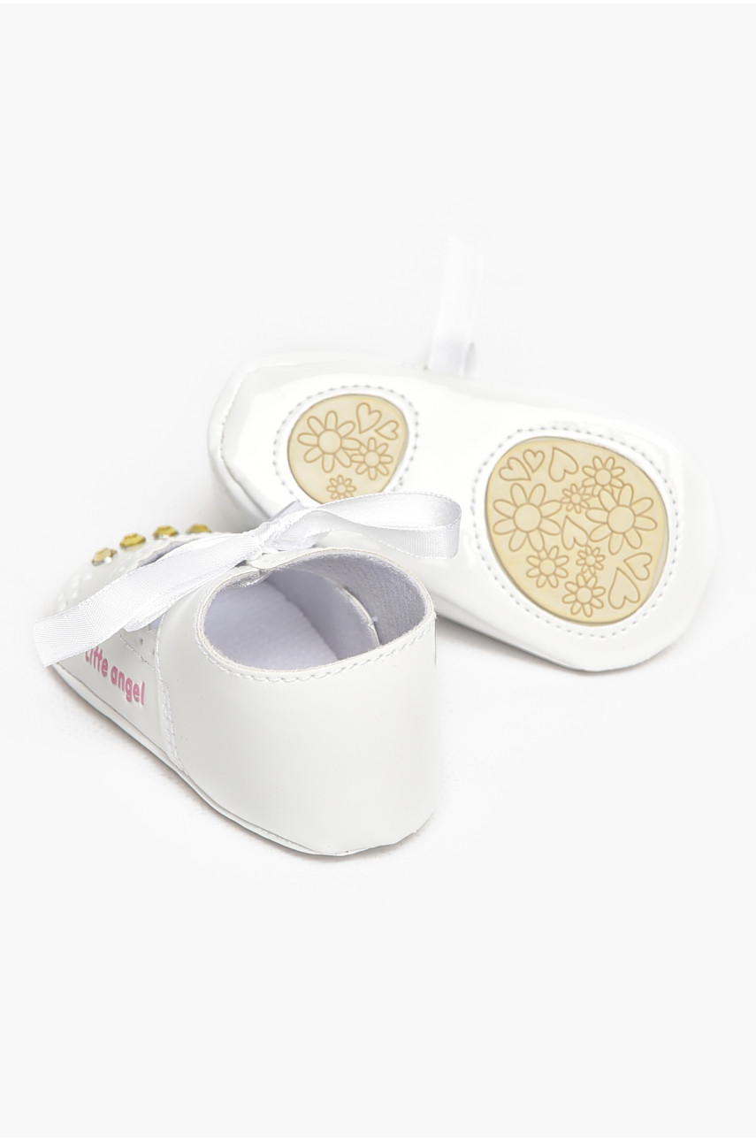Пинетки детские для девочки белого цвета F-3 212514