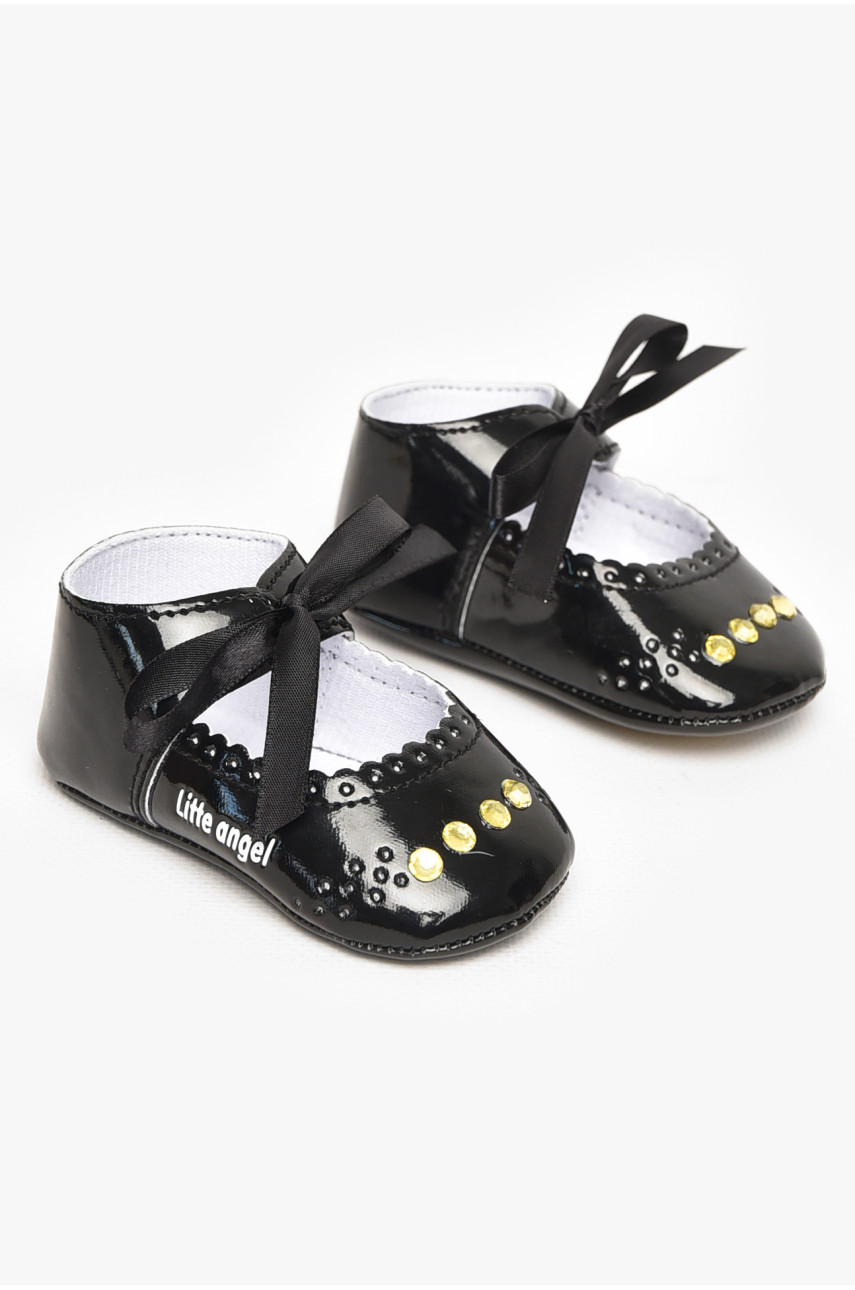 Пинетки детские для девочки черного цвета F-3 212515