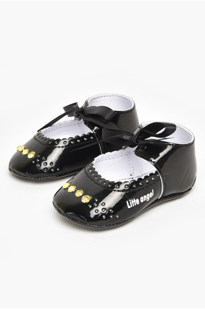 Пинетки детские для девочки черного цвета F-3 212515