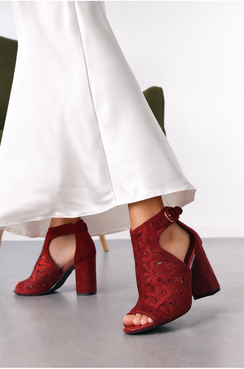 Босоніжки жіночі бордового кольору СМД53 212525