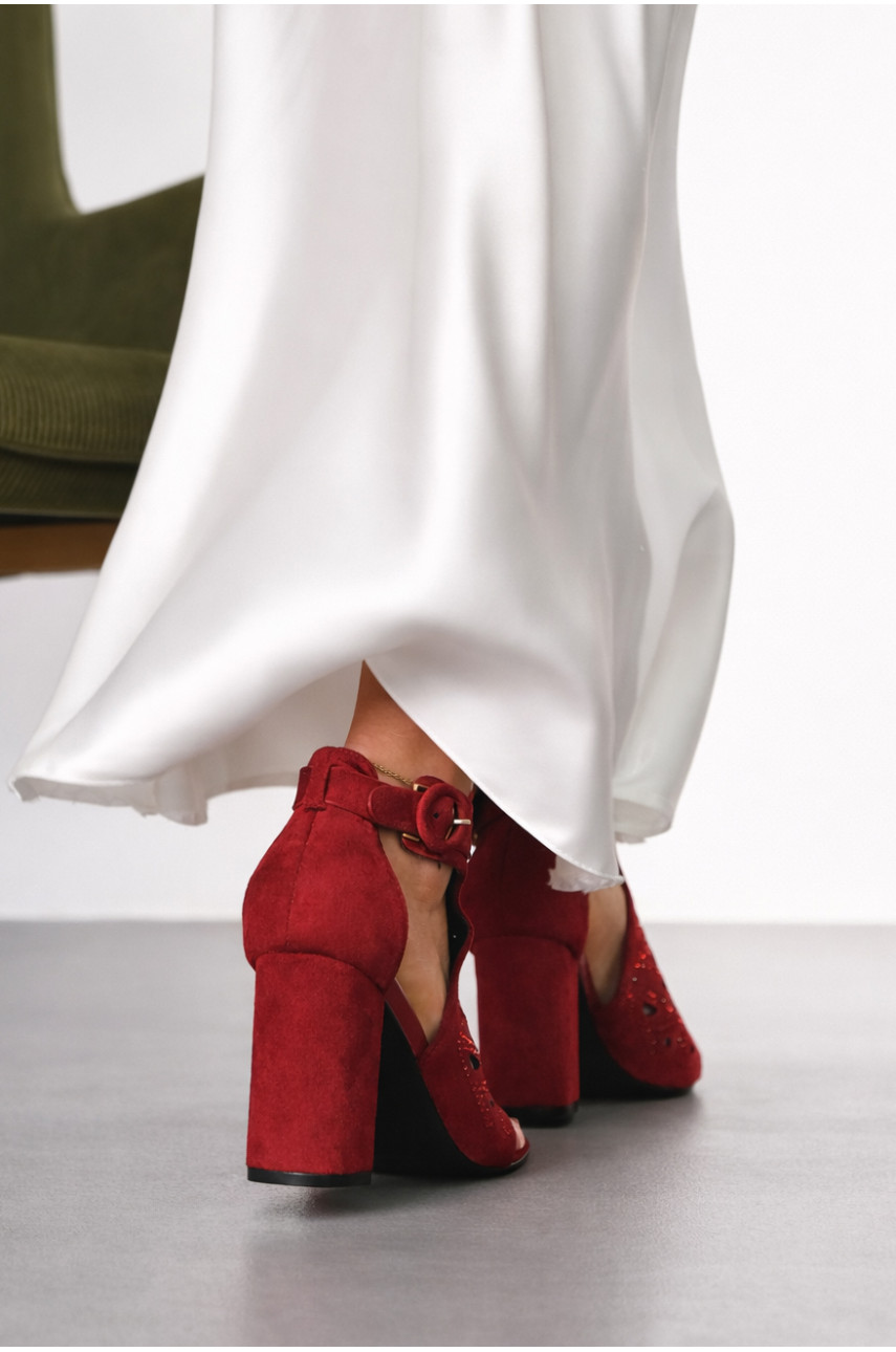 Босоніжки жіночі бордового кольору СМД53 212525