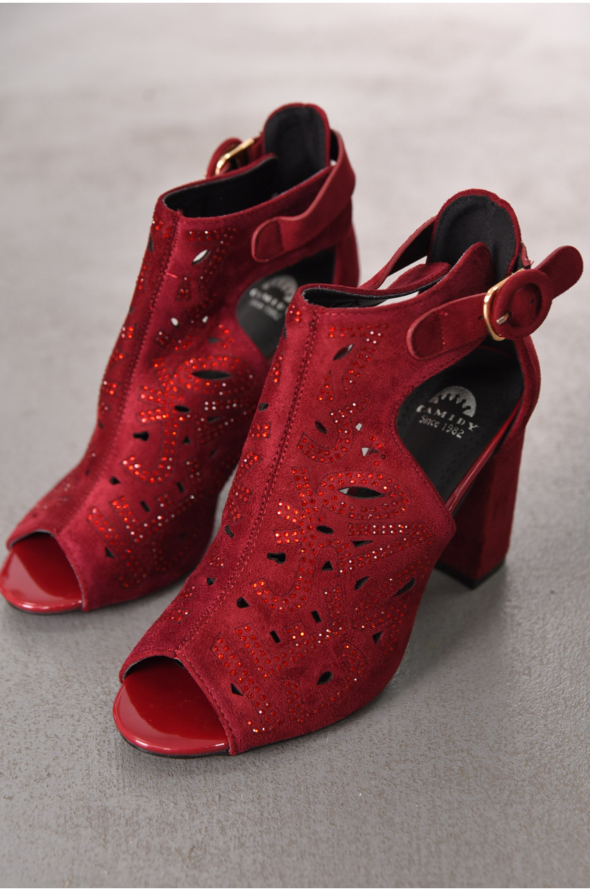 Босоніжки жіночі бордового кольору СМД53 212525