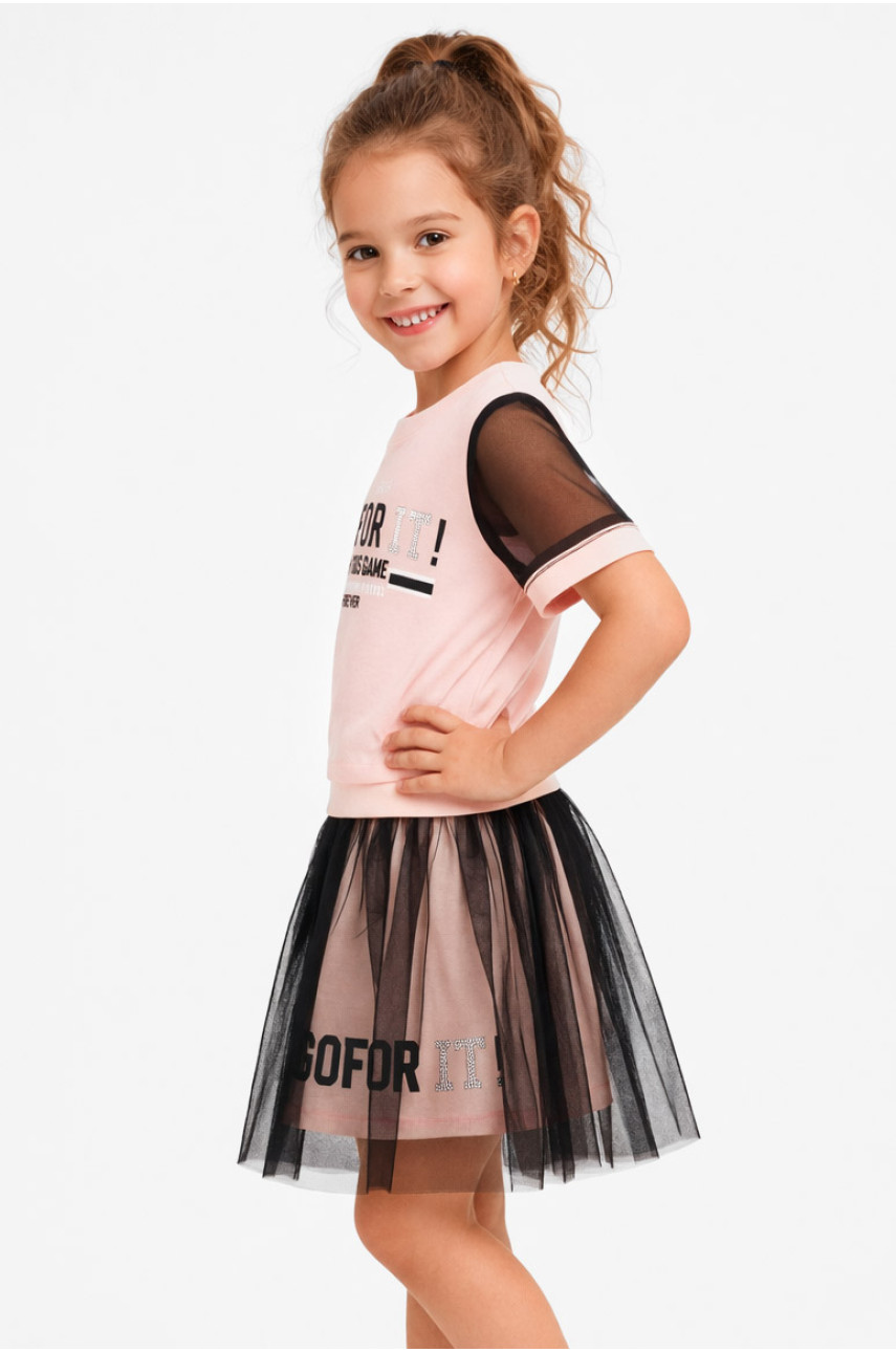 Костюм подростковый для девочки розового цвета с принтом 6030 212533