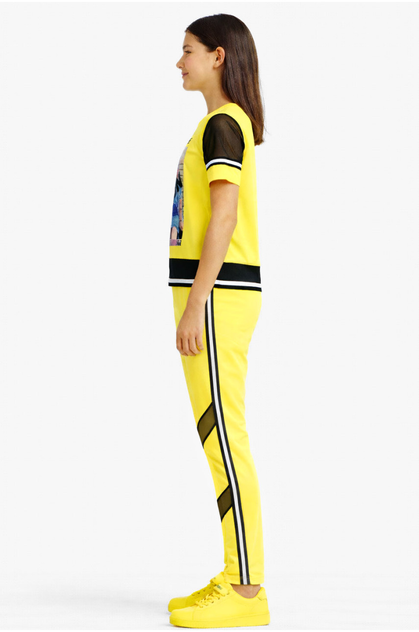 Костюм подростковый для девочки жёлтого цвета с принтом 6014 212536