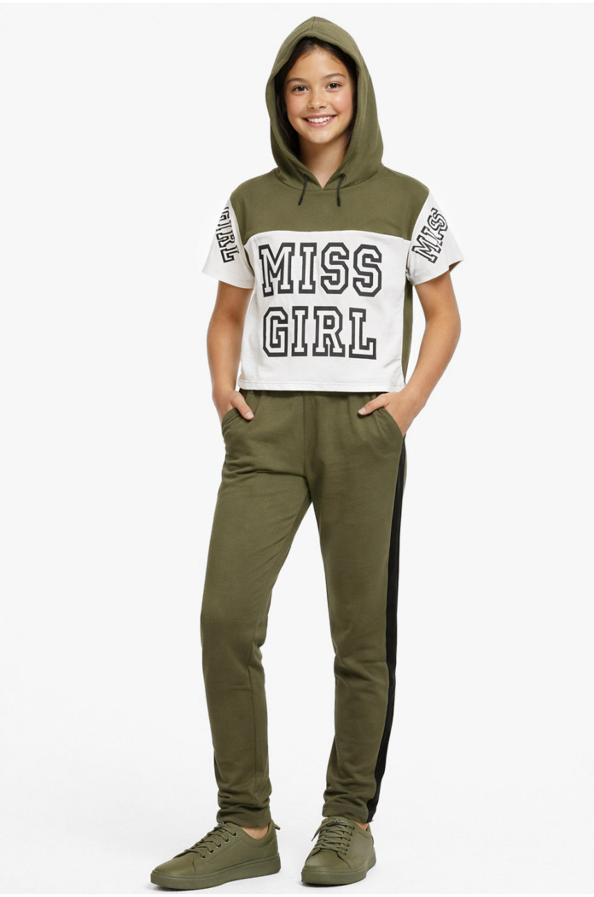 Костюм подростковый для девочки цвета хаки 4014 212545