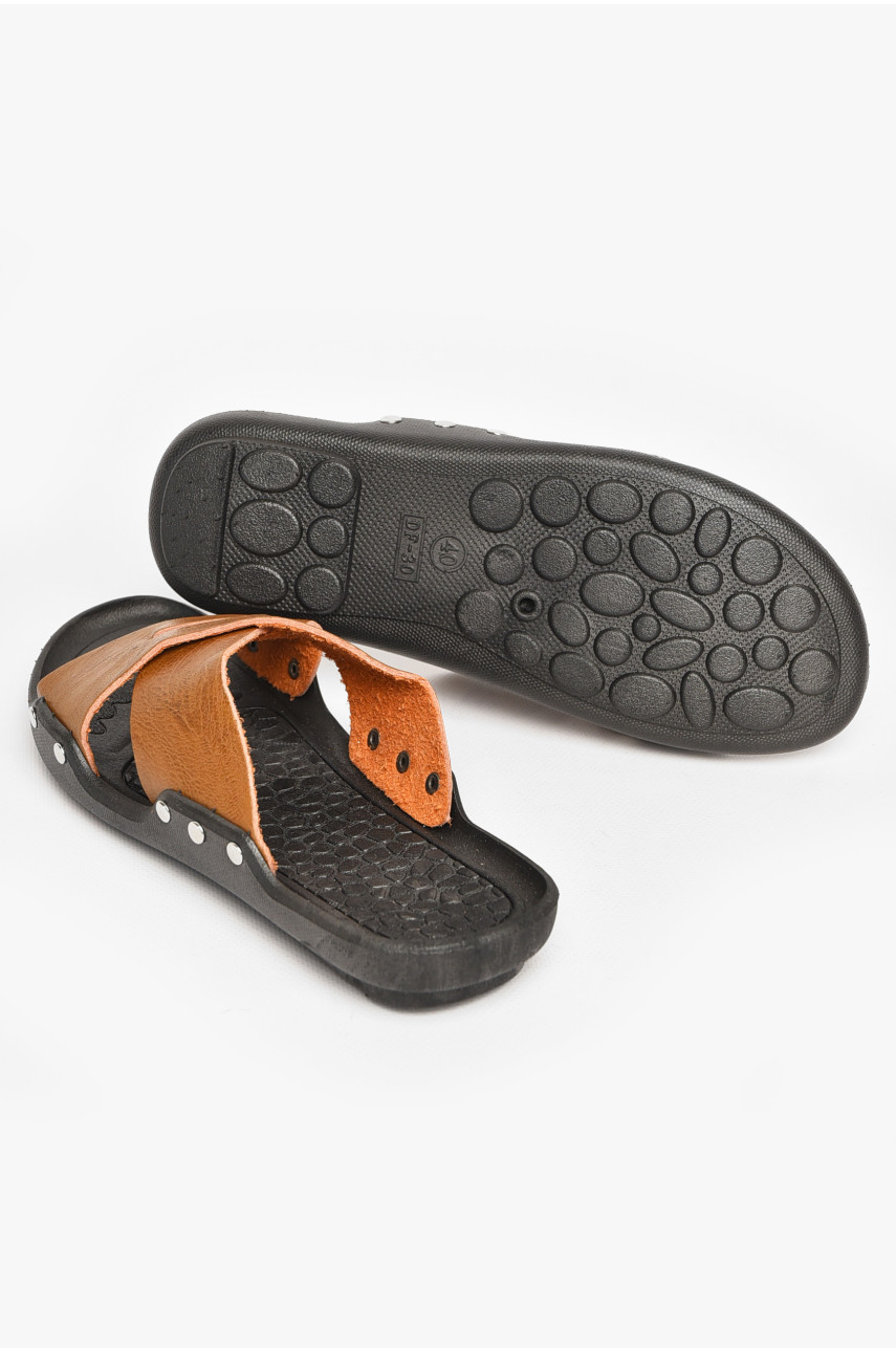 Шлепки мужские светло-коричневого цвета 8А 212547