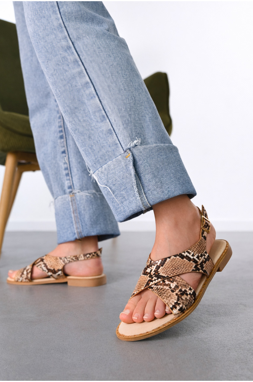 Босоніжки жіночі коричневого кольору СМД83 212559