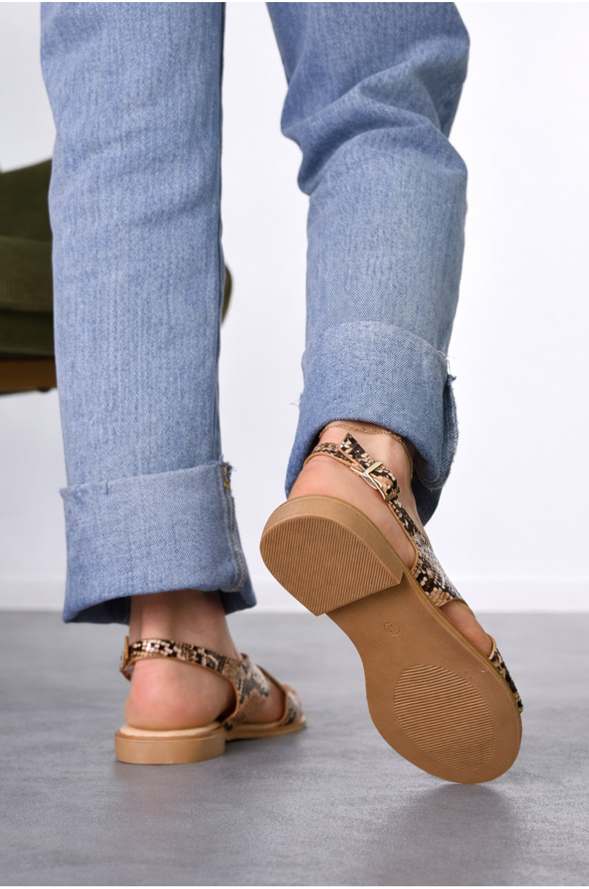 Босоніжки жіночі коричневого кольору СМД83 212559