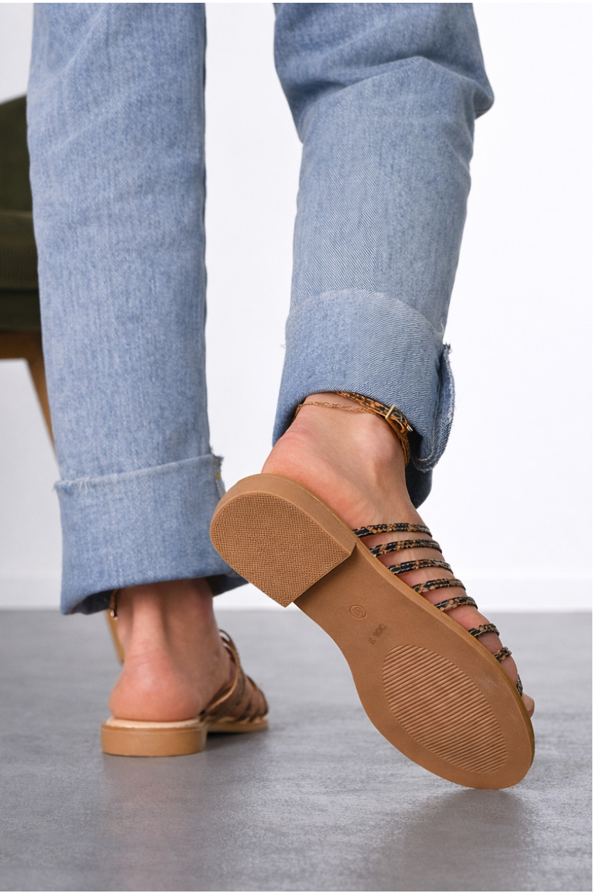Босоніжки жіночі коричневого кольору СМД69 212560