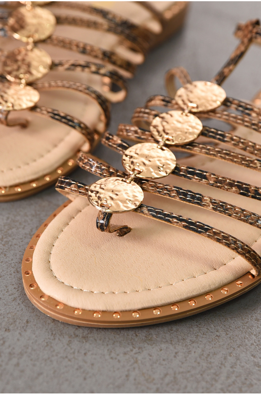 Босоніжки жіночі коричневого кольору СМД69 212560