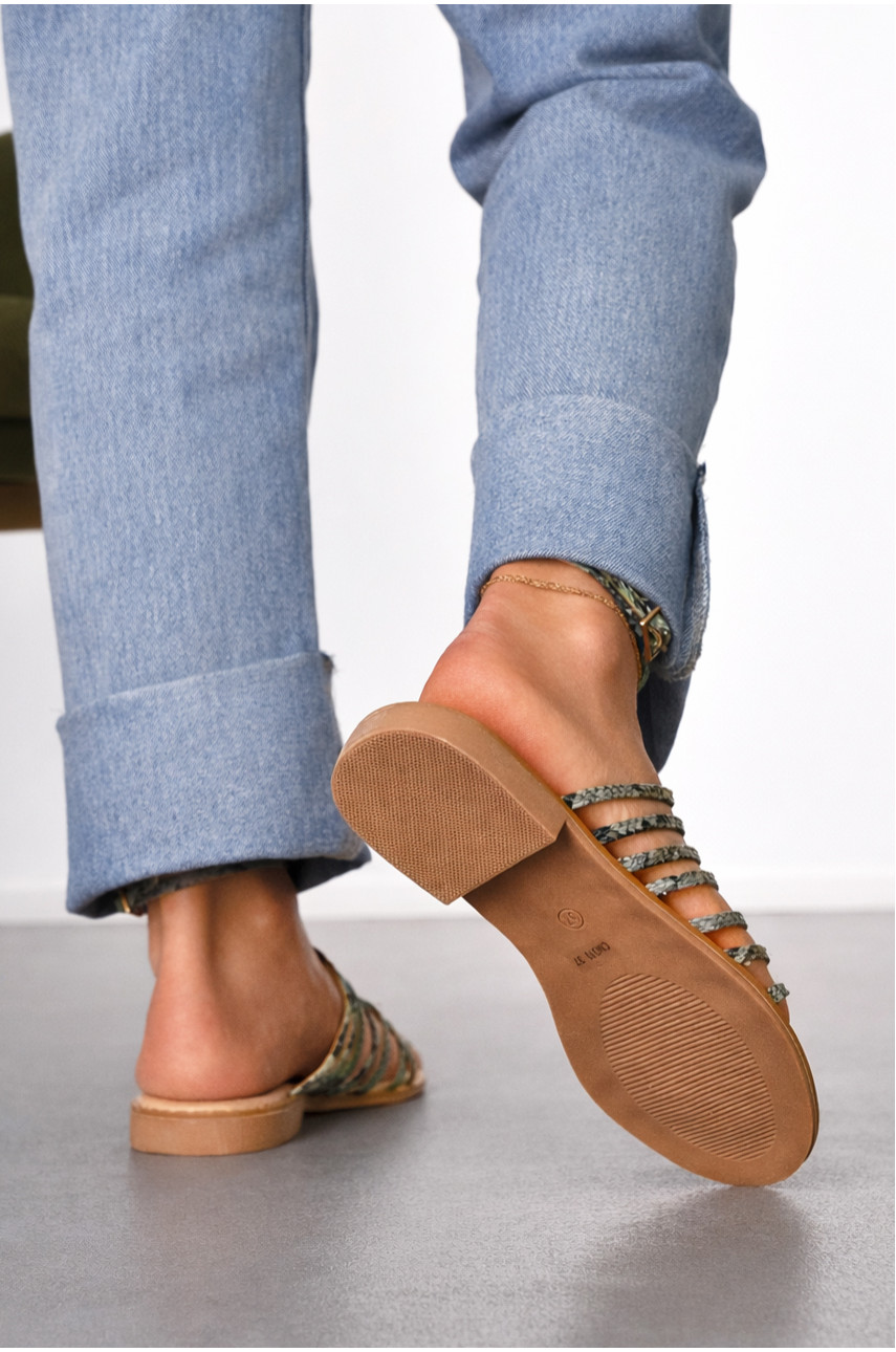 Босоніжки жіночі зеленого кольору СМД70 212561