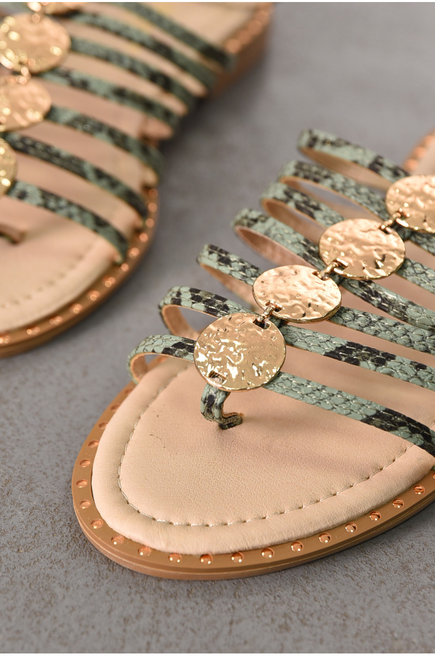 Босоніжки жіночі зеленого кольору СМД70 212561