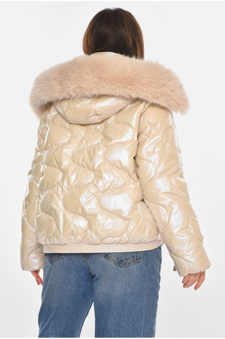 Куртка жіноча демісезонна молочного кольору 212565