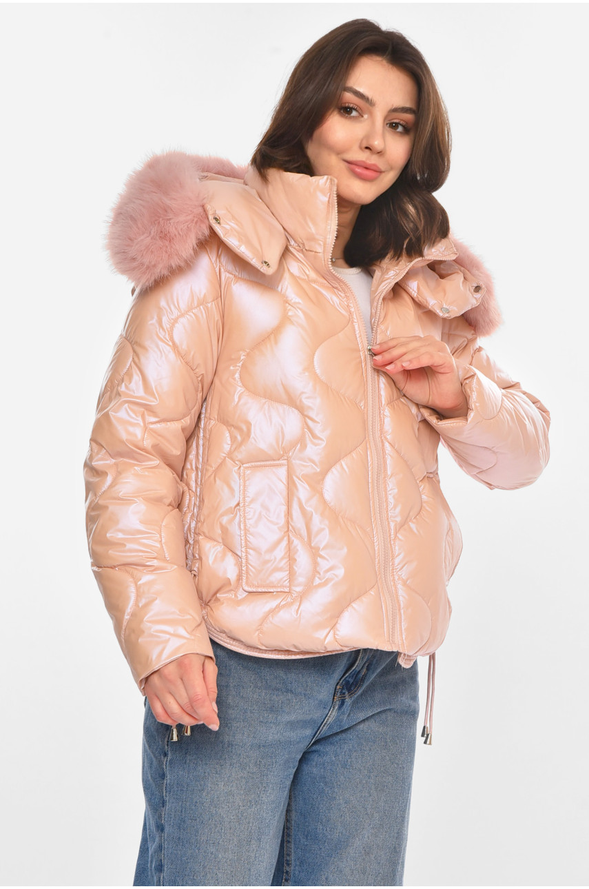 Куртка жіноча демісезонна рожевого кольору 212567