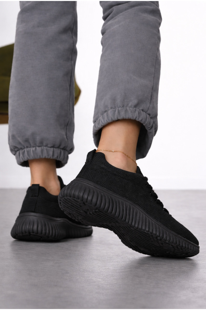 Кросівки жіночі чорного кольору текстиль С096-1 212570