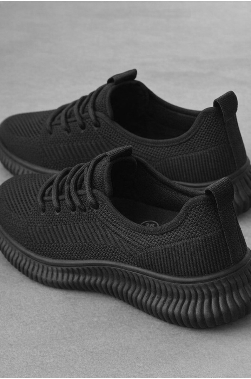 Кросівки жіночі чорного кольору текстиль С096-1 212570