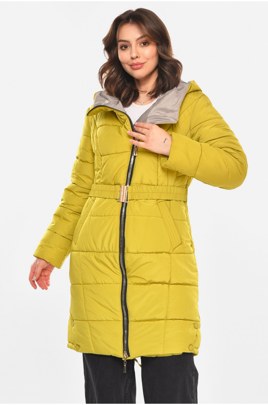Куртка жіноча єврозима гірчичного кольору 212583