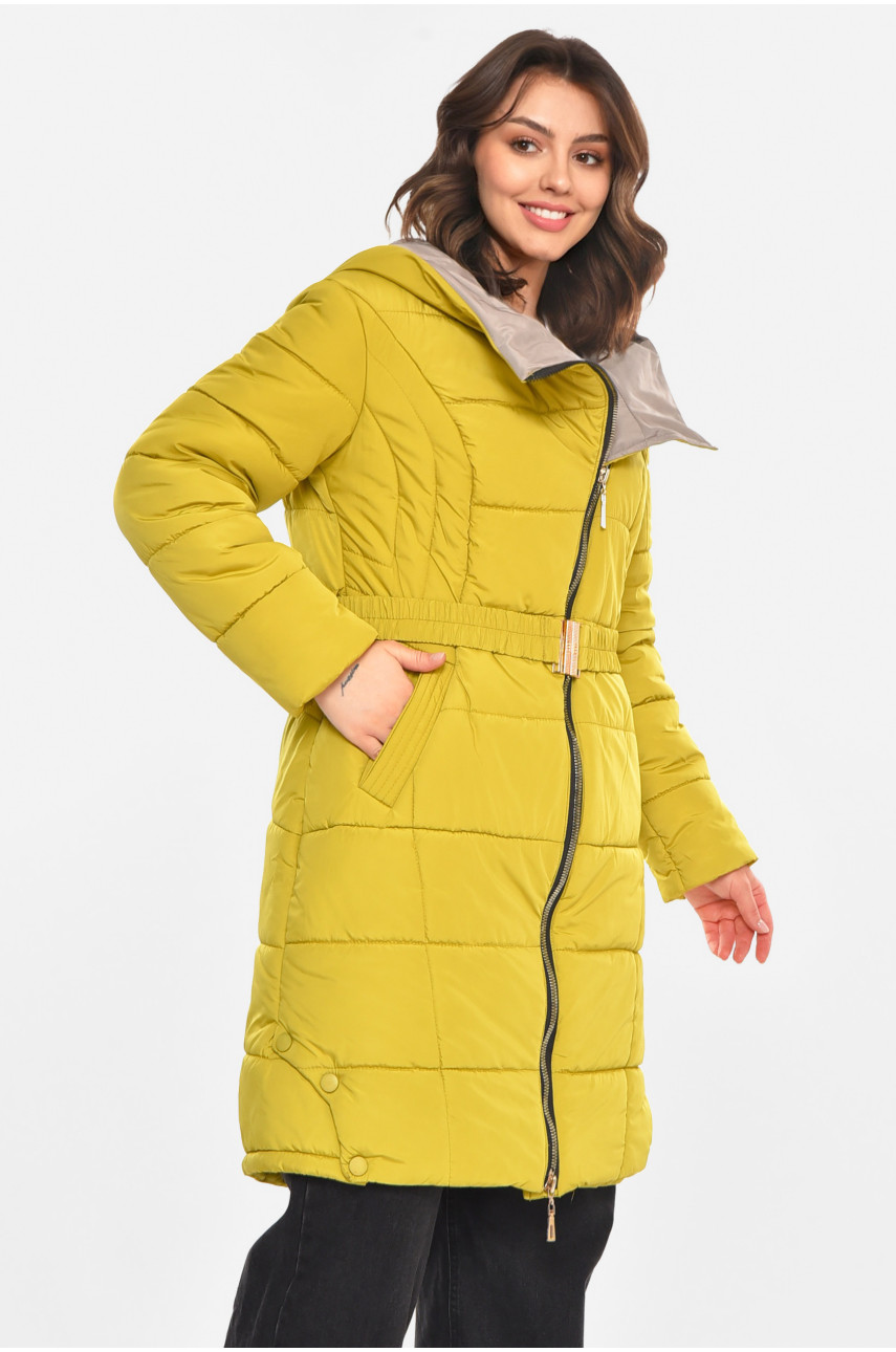 Куртка жіноча єврозима гірчичного кольору 212583