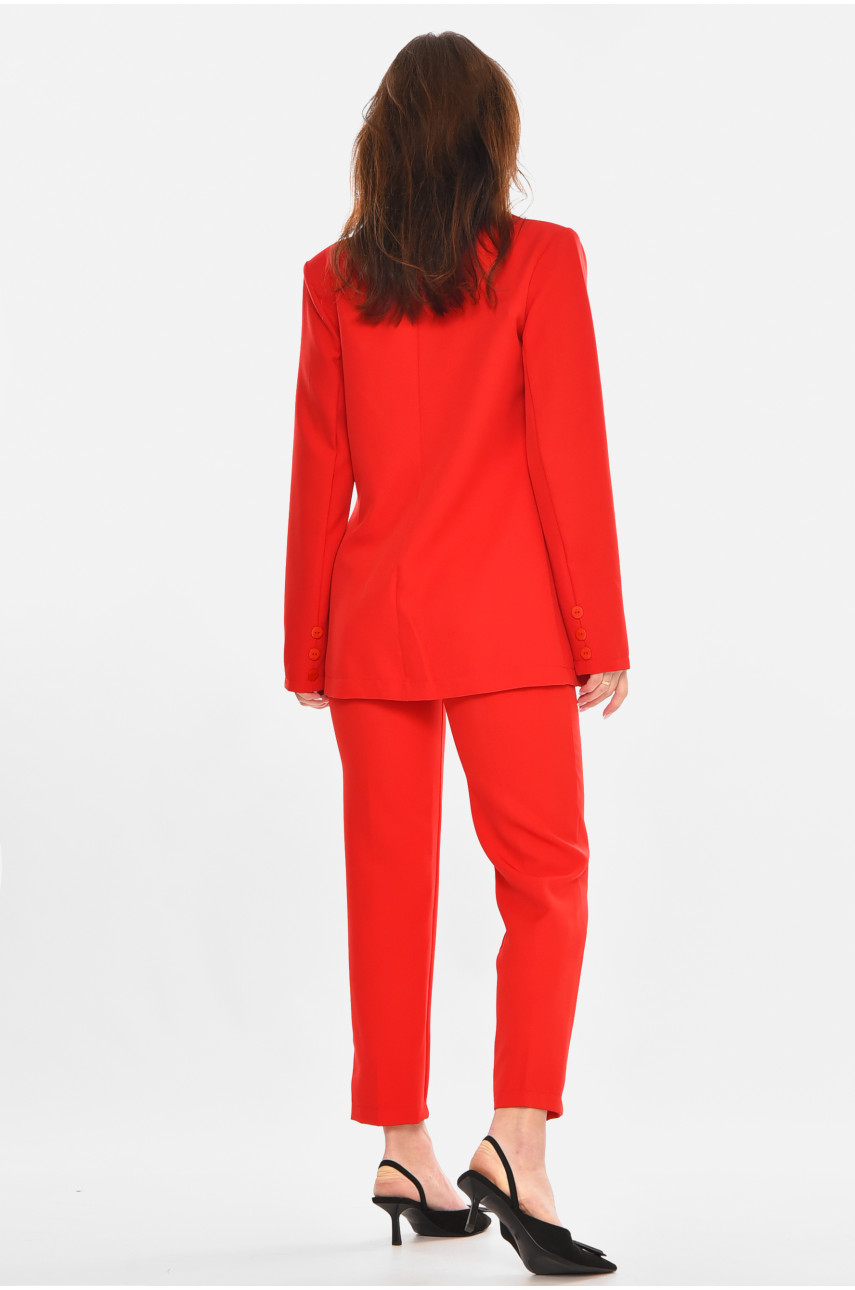 Костюм женский тройка однотонный красного цвета 212589
