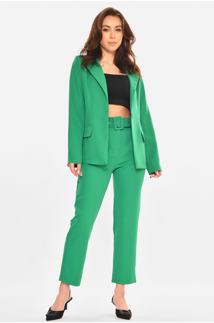 Костюм женский однотонный зелёного цвета 1003 212590