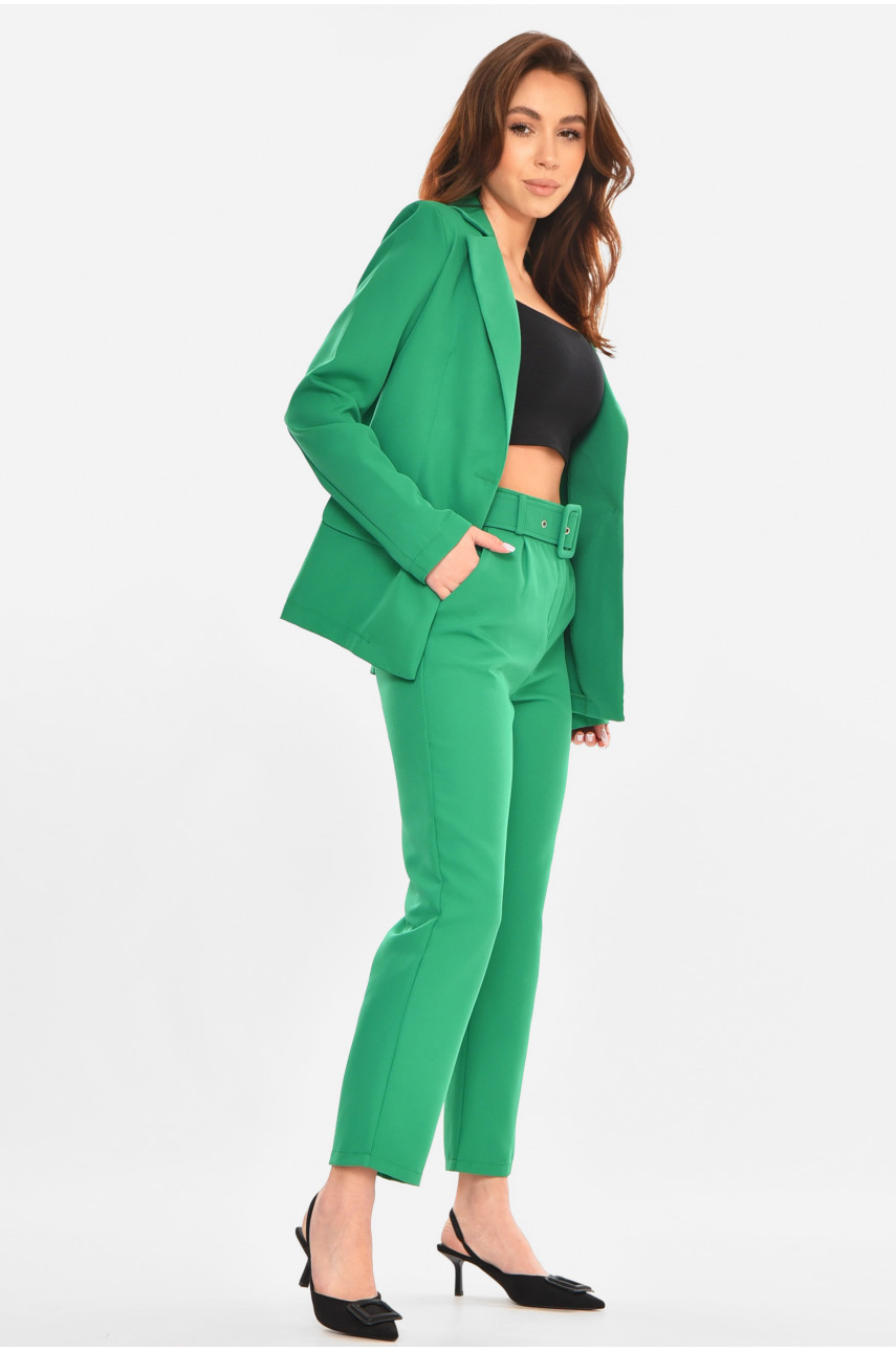 Костюм женский однотонный зелёного цвета 1003 212590