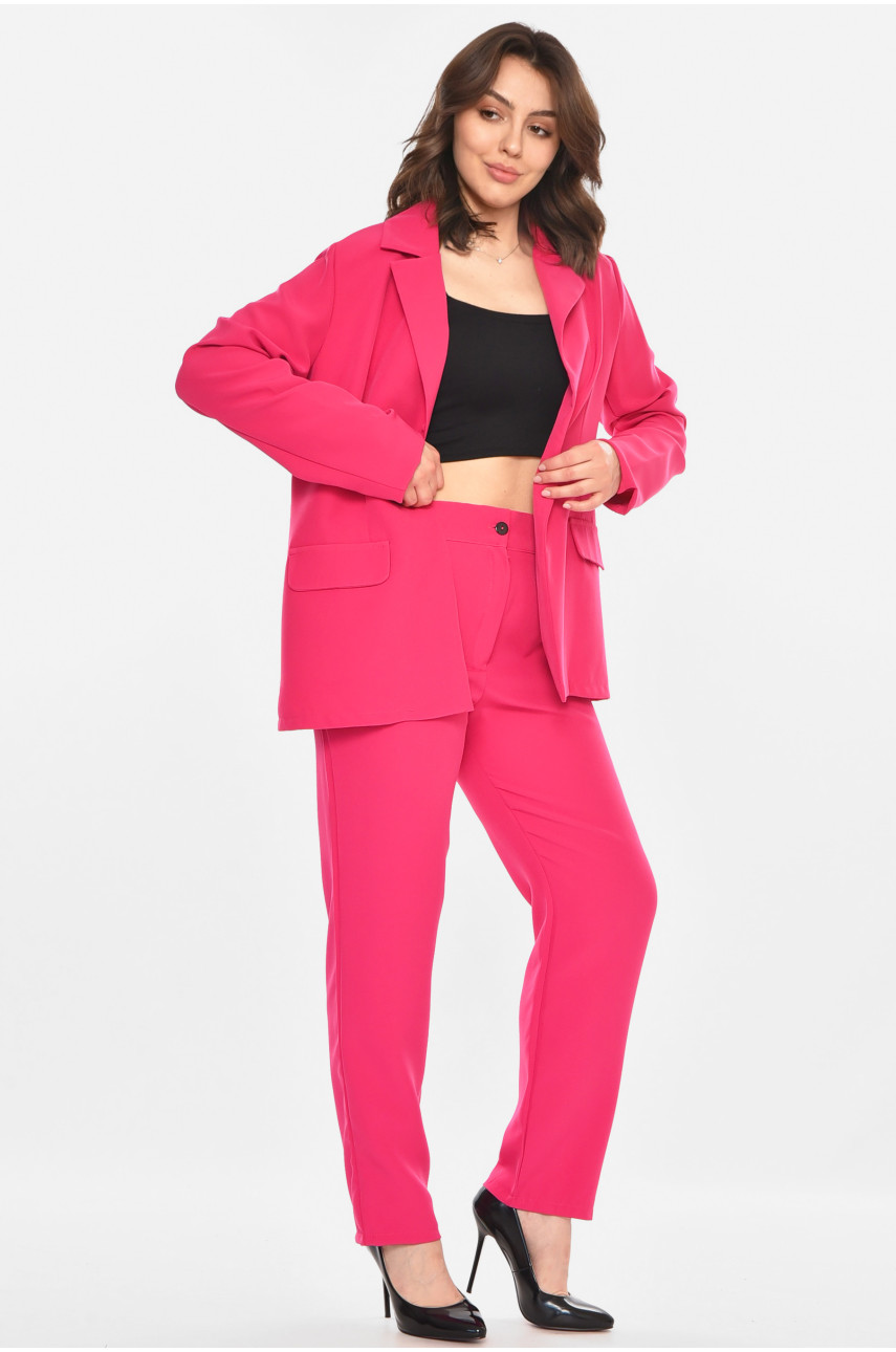 Костюм женский однотонный малинового цвета 212592