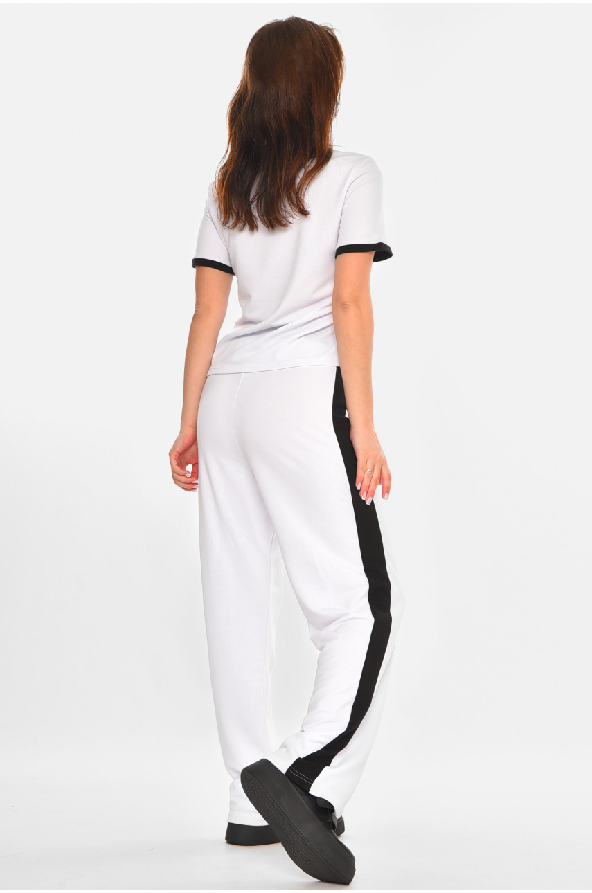 Спортивний жіночий костюм білого кольору з принтом 604 212599