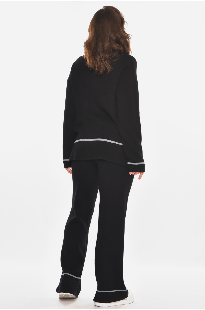 Костюм женский однотонный кашемировый черного цвета 212600