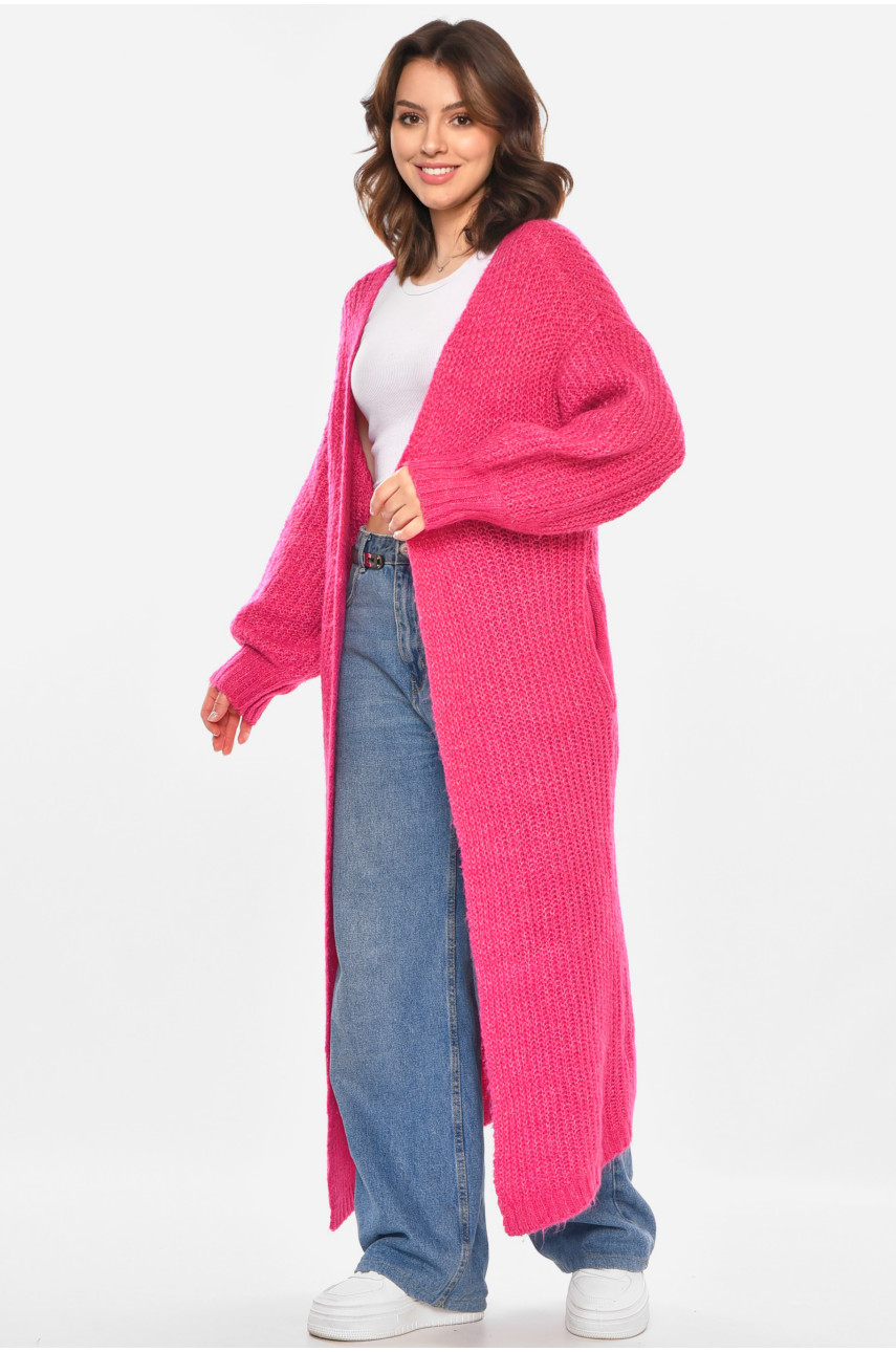 Кардиган женский удлиненный розового цвета 212609