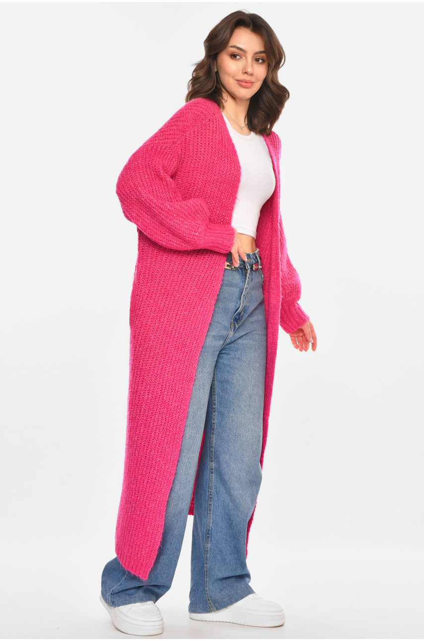 Кардиган женский удлиненный розового цвета 212609