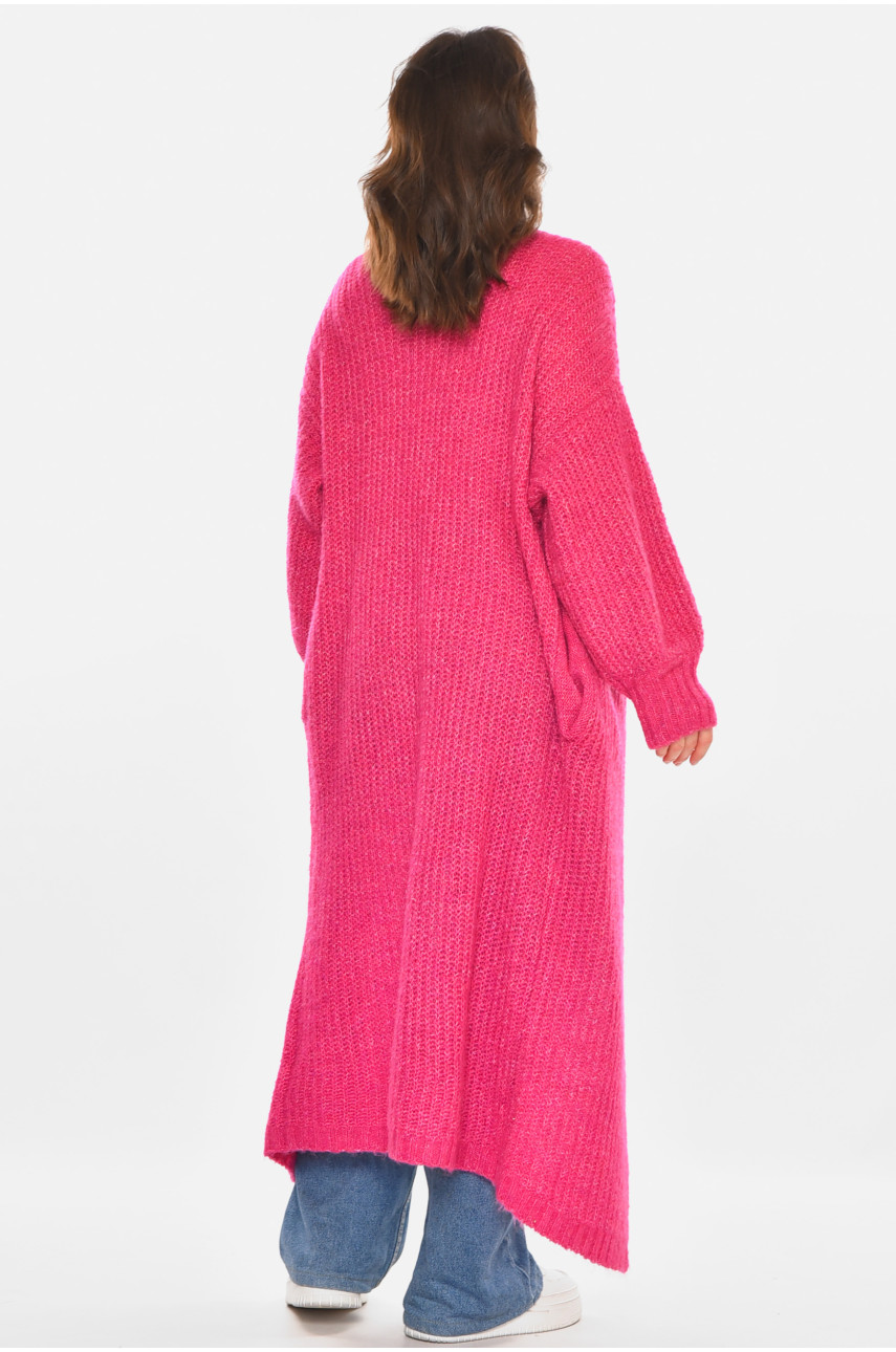 Кардиган женский удлиненный розового цвета 212609 Кардиган женский удлиненный розового цвета 212609