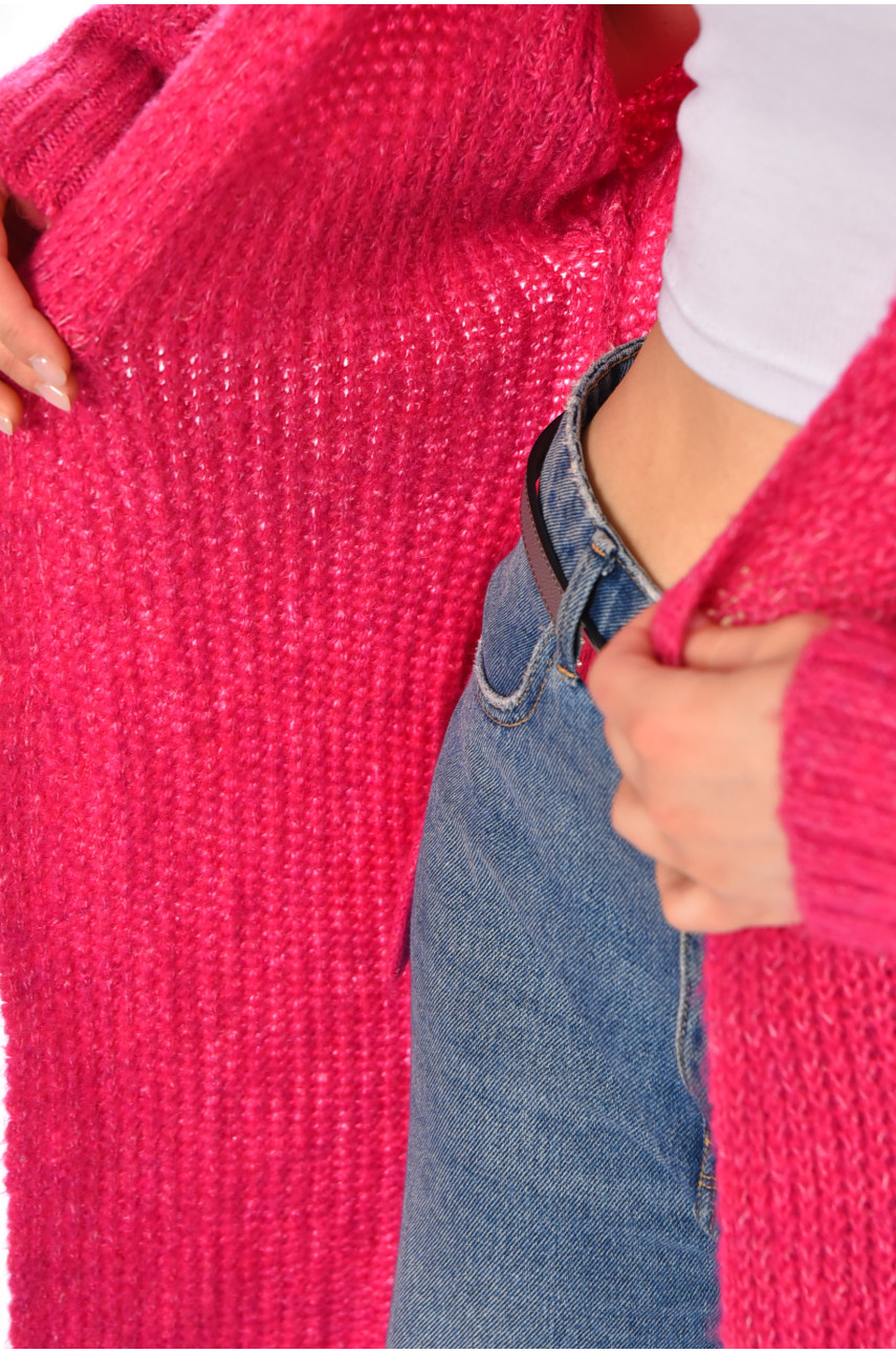 Кардиган женский удлиненный розового цвета 212609 Кардиган женский удлиненный розового цвета 212609