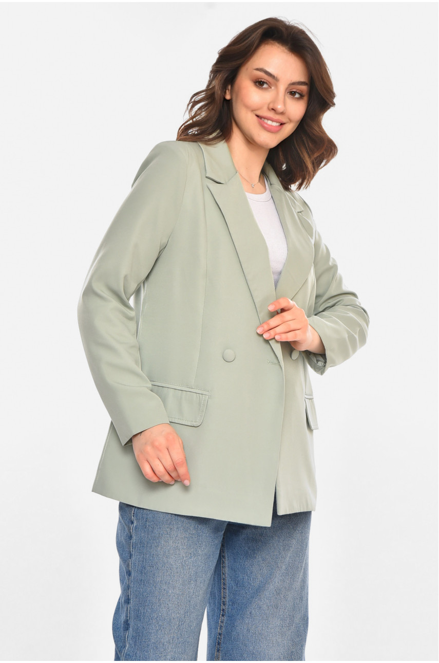 Пиджак женский однотонный серого цвета 212615