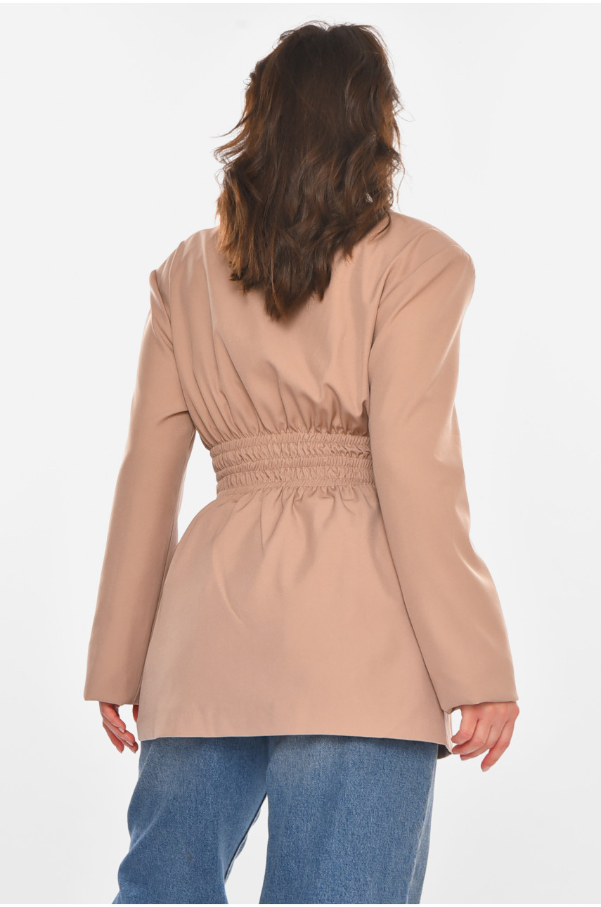 Пиджак женский однотонный цвета мокко 212618