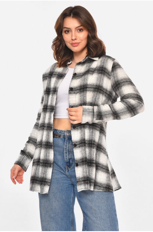 Рубашка женская серого цвета с принтом 212620