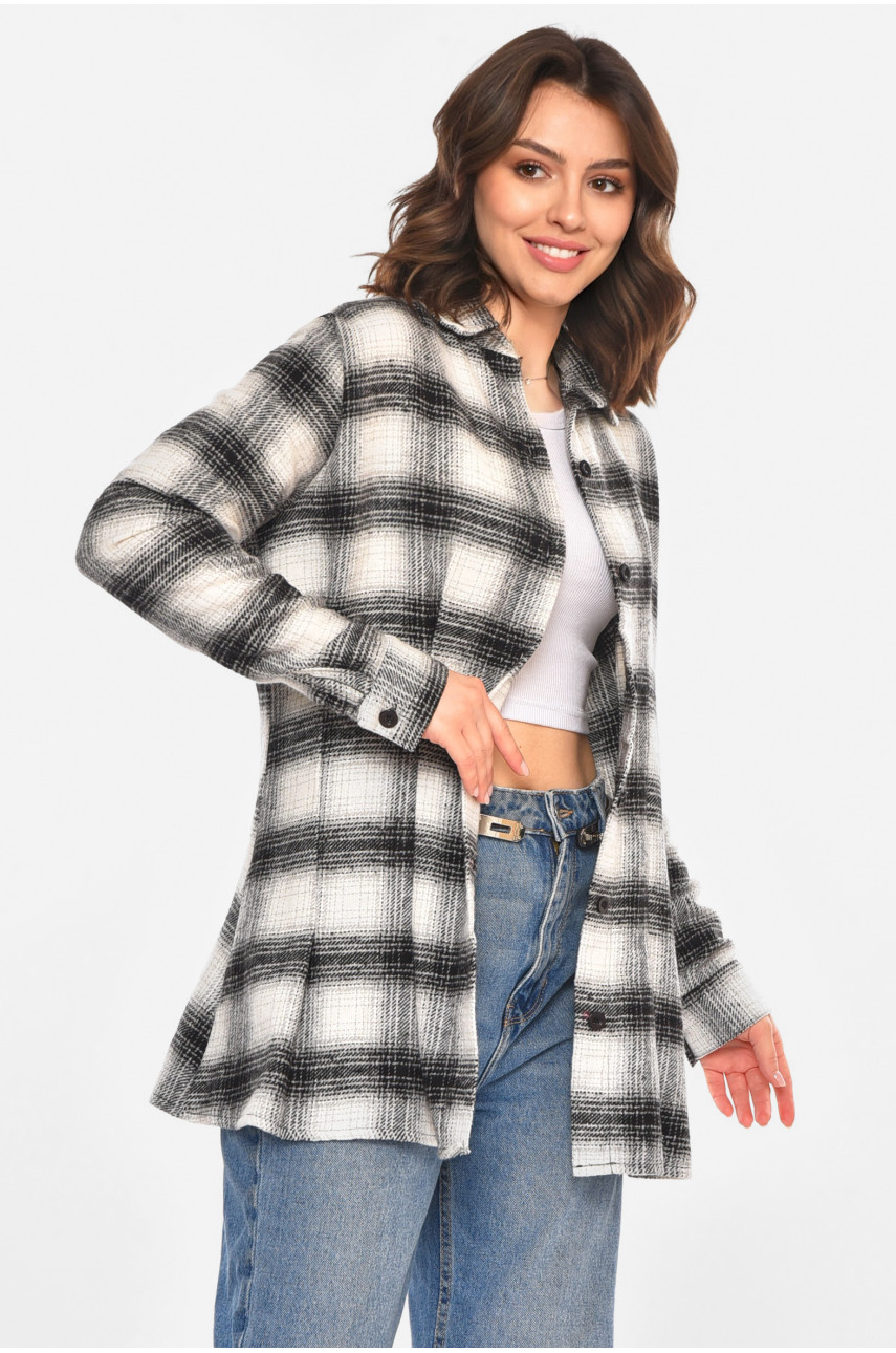 Рубашка женская серого цвета с принтом 212620