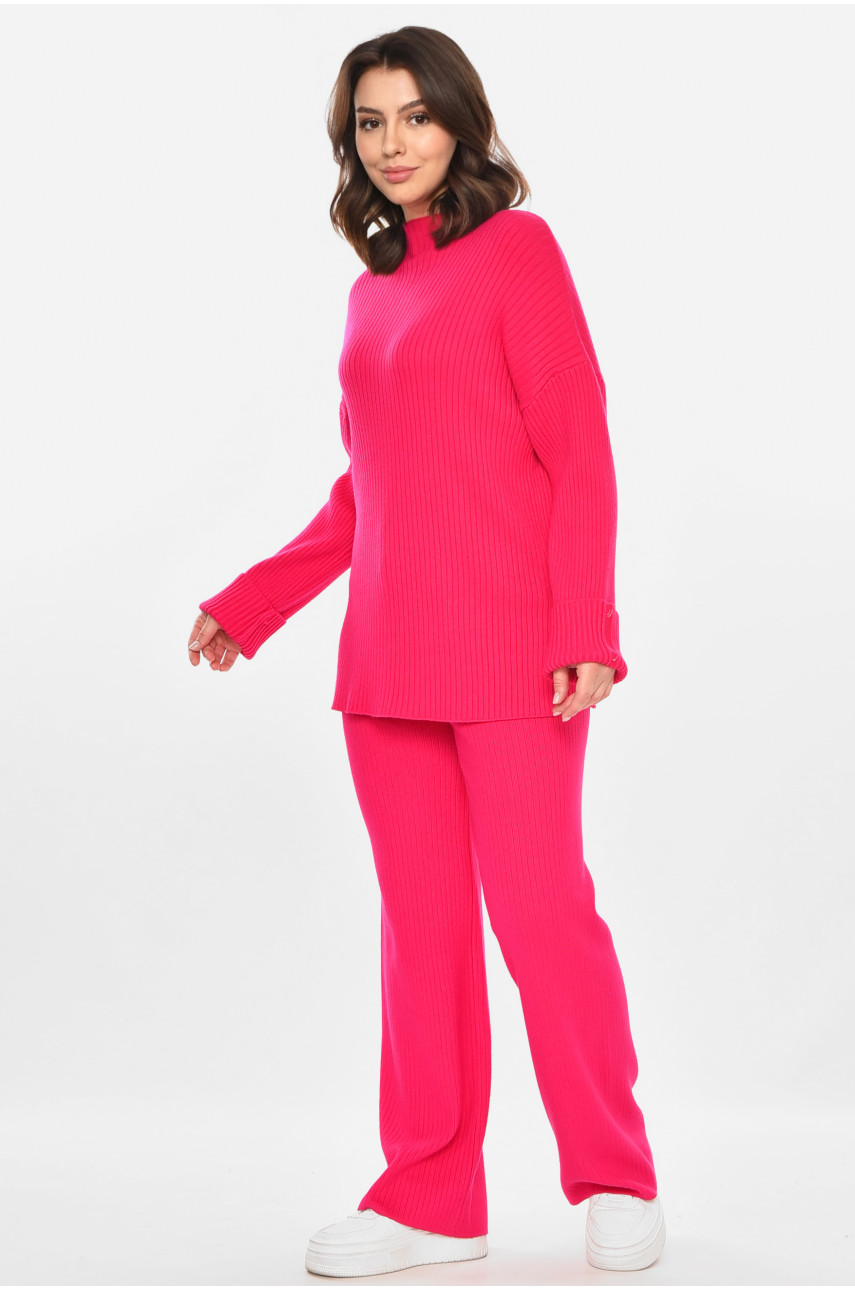Костюм женский однотонный кашемировый малинового цвета 212624