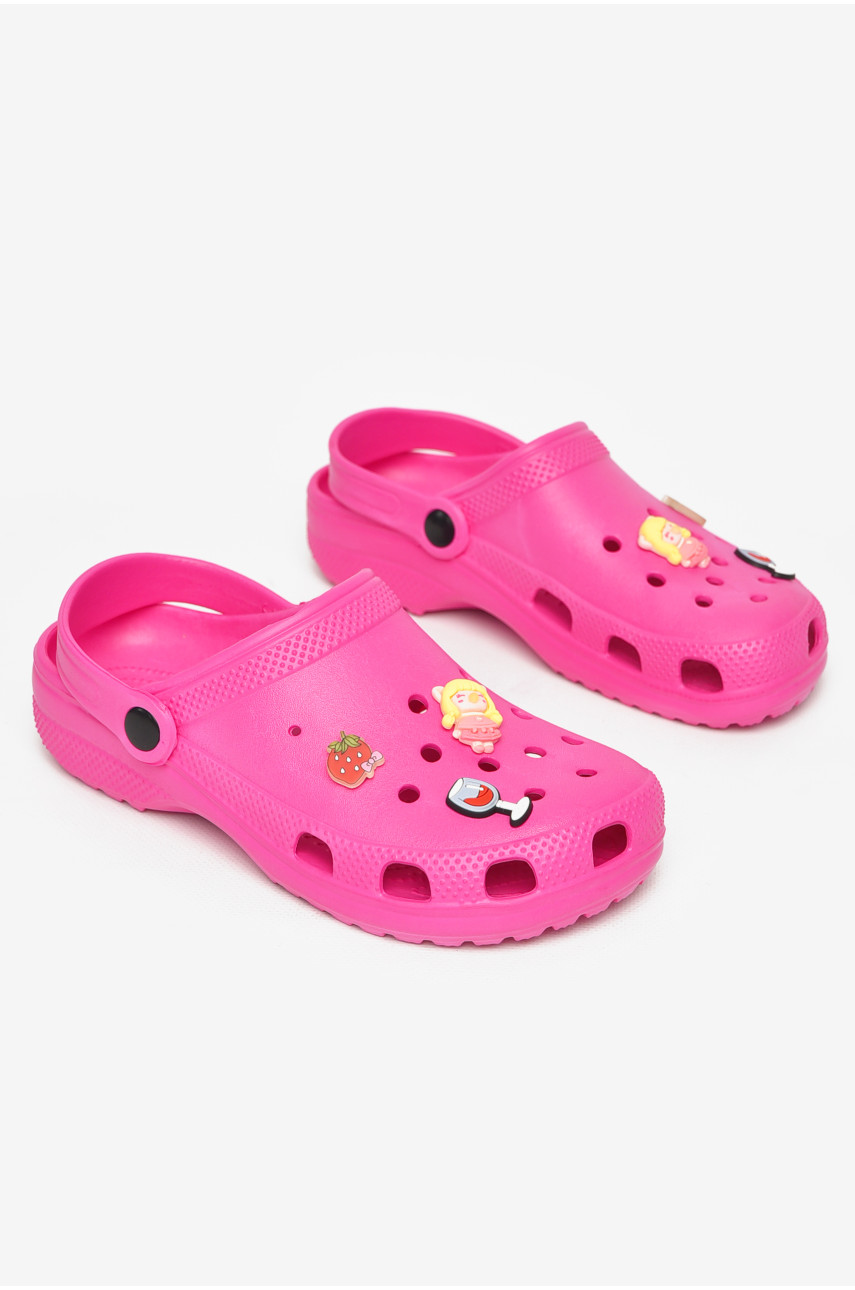 Кроксы женские малинового цвета 3001 212643