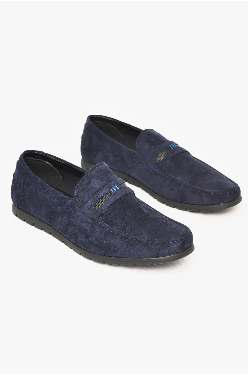 Мокасини чоловічі темно-синього кольору D161-2B 212644