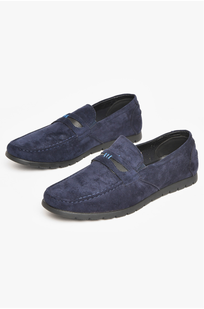 Мокасини чоловічі темно-синього кольору D161-2B 212644
