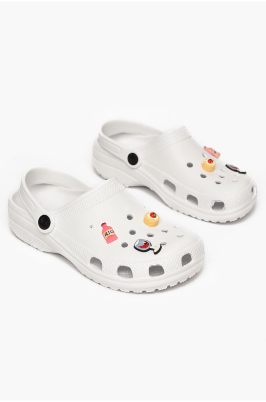 Кроксы женские белого цвета 3001 212646