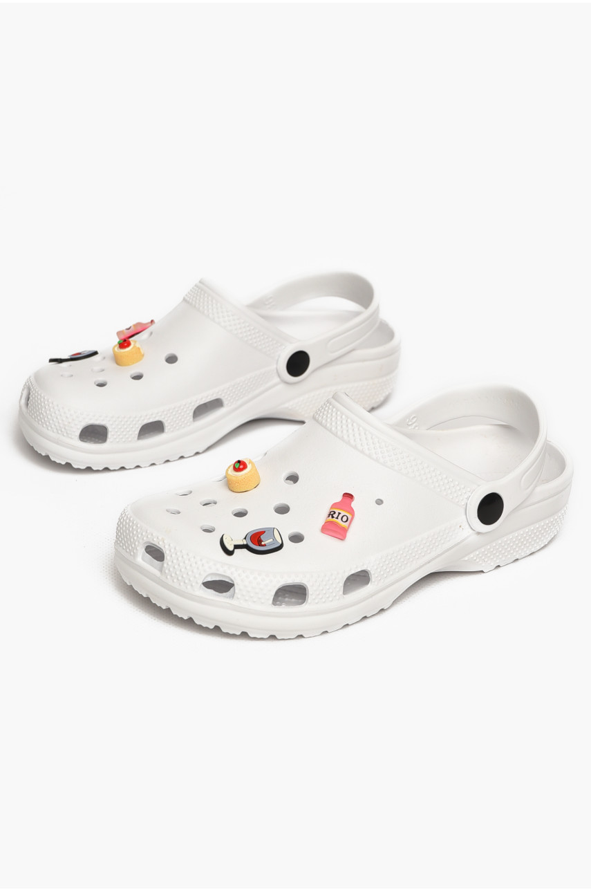 Кроксы женские белого цвета 3001 212646