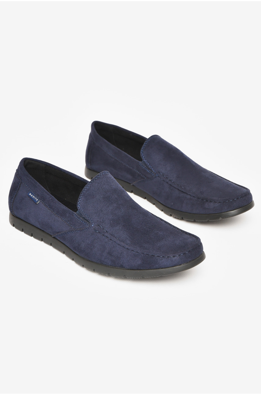 Мокасини чоловічі темно-синього кольору D161-11B 212651
