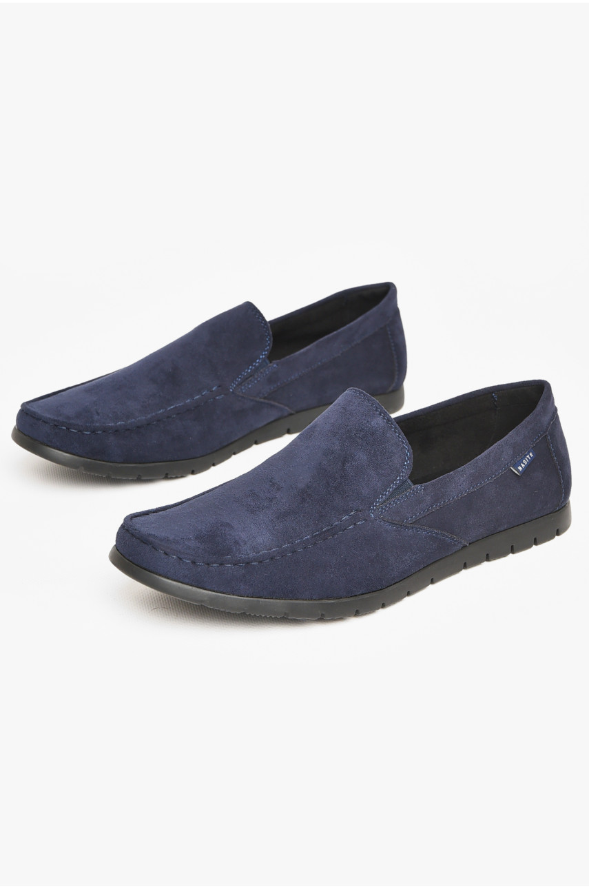 Мокасини чоловічі темно-синього кольору D161-11B 212651