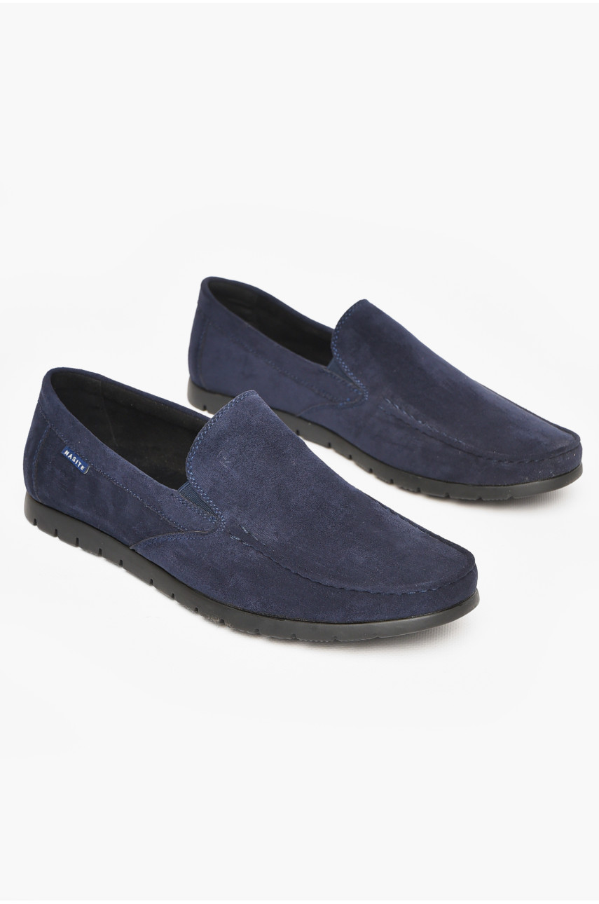 Мокасини чоловічі темно-синього кольору D161-12B 212653