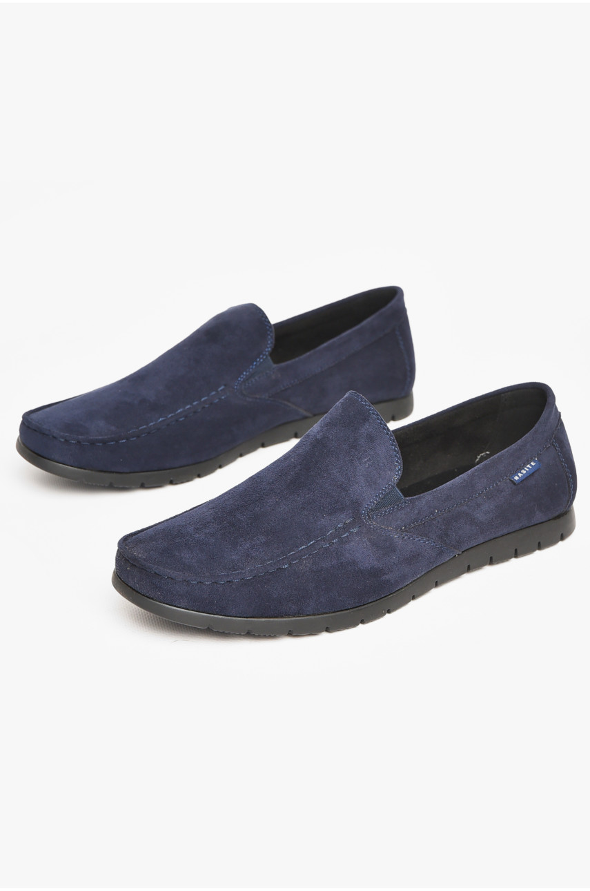 Мокасини чоловічі темно-синього кольору D161-12B 212653